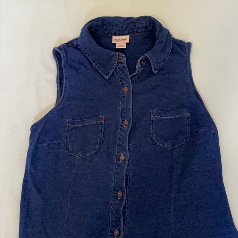 Mossimo denim button down sleeveless shirt